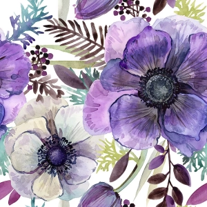 Servietten Fasana Magic violet vintage flowers 33x33