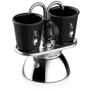 Bialetti Espressokocher Set schwarz 2 Tassen Induktion +...