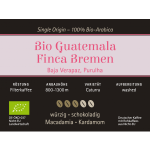 Bio Guatemala  SHB "Finca Bremen" 1000g Bohnen