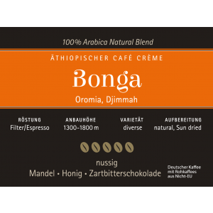 Äthiopischer Cafe Creme "Bonga" 1000g Espresso - Siebträger
