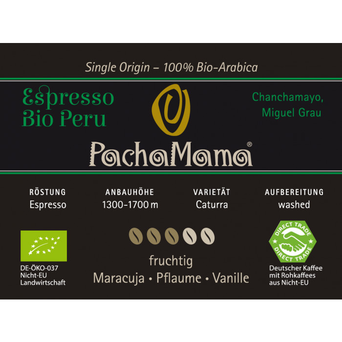 Bio Espresso Peru PachaMama 500g Espresso - Siebträger
