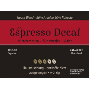 Entkoffeinierter Espresso 1000g Handfilter - Kaffeemaschine